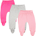 Load image into Gallery viewer, 123 Bear Cotton Spandex Baby Pants with feet / Baby leggings with footies 3 Pack