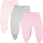 Load image into Gallery viewer, 123 Bear Cotton Spandex Baby Pants with feet / Baby leggings with footies 3 Pack