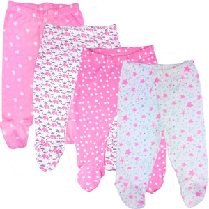 123 Bear 100% Cotton Baby Pants with Footies 100% Cotton Unisex Boys Girls
