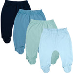 Load image into Gallery viewer, 123 Bear Cotton Spandex Baby Pants with feet / Baby leggings with Feet - 4 Pack