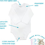 Load image into Gallery viewer, 123 Bear Baby Bodysuit / Bodyvest made from soft Cotton Spandex - 3 pack