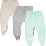 Load image into Gallery viewer, 123 Bear Cotton Spandex Baby Pants with feet / Baby leggings with footies 3 Pack