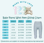 Load image into Gallery viewer, 123 Bear Cotton Spandex Baby Pants with feet / Baby leggings with Feet - 4 Pack
