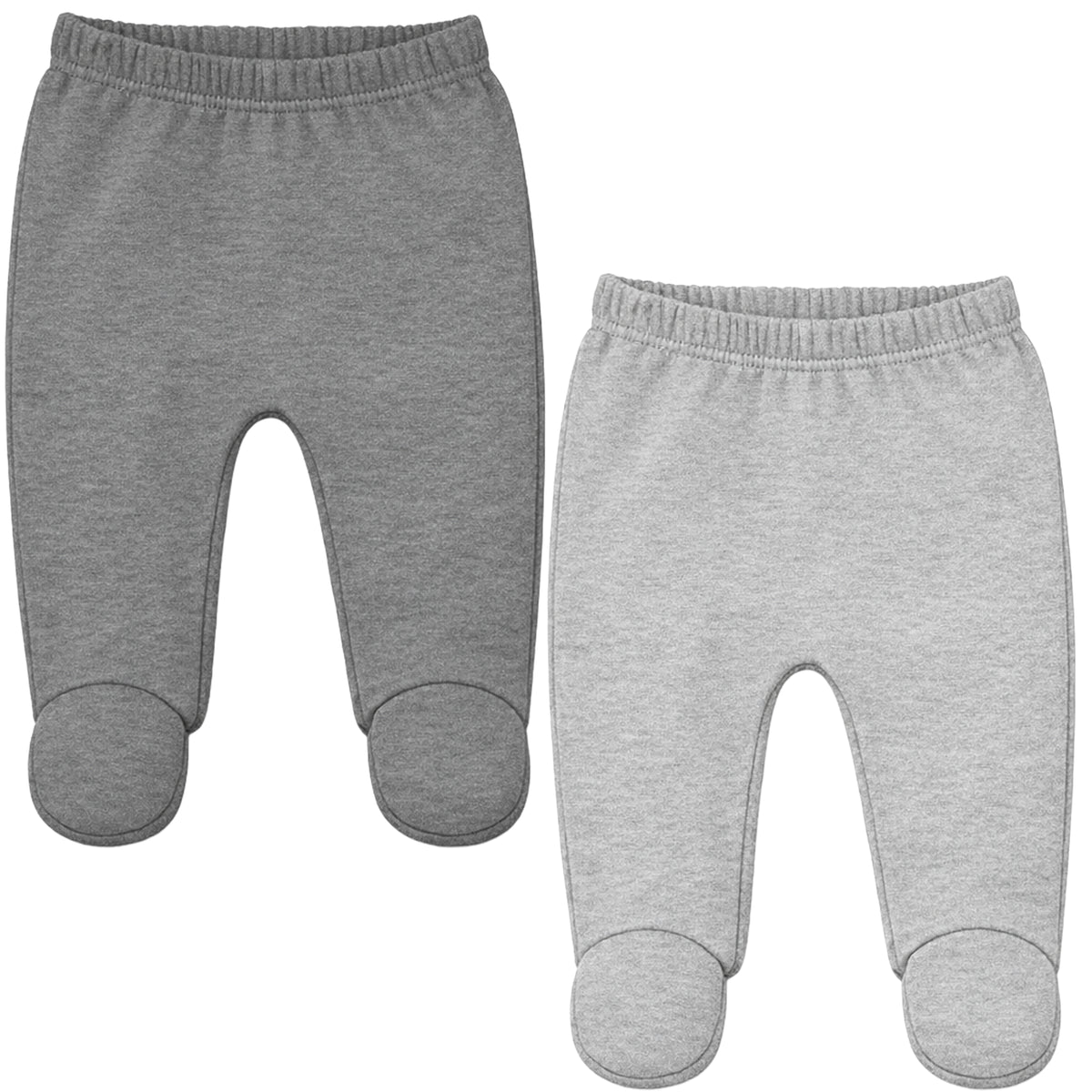 Cotton Spandex Baby Pants with Feet- Multipack