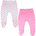 123 Bear 100% Cotton Baby Pants with Footies - 2 Pack(Girls)