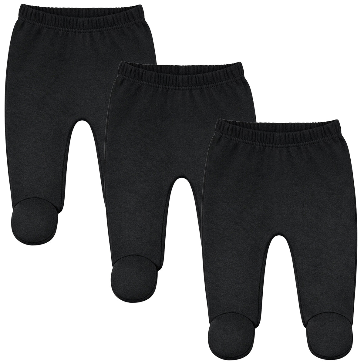 123 Bear Cotton Spandex Baby Pants with feet- 3 Pack(Unisex)