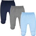 123 Bear Cotton Spandex Baby Pants with feet- 3 Pack(Boys)