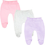 Load image into Gallery viewer, 123 Bear Cotton Spandex Baby Pants with feet / Baby leggings with footies 3 Pack
