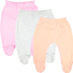 Load image into Gallery viewer, 123 Bear Cotton Spandex Baby Pants with feet / Baby leggings with footies 3 Pack
