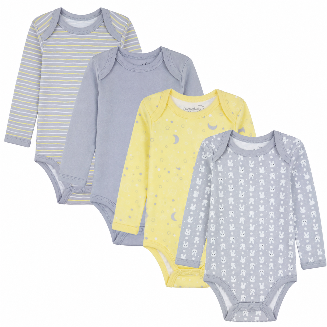 123 Bear Baby 100% Combed Cotton Bodysuits-Unisex
