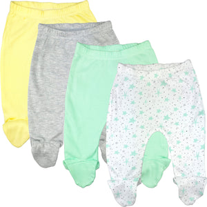 123 Bear 100% Cotton Baby Pants with Footies 100% Cotton Unisex Boys Girls