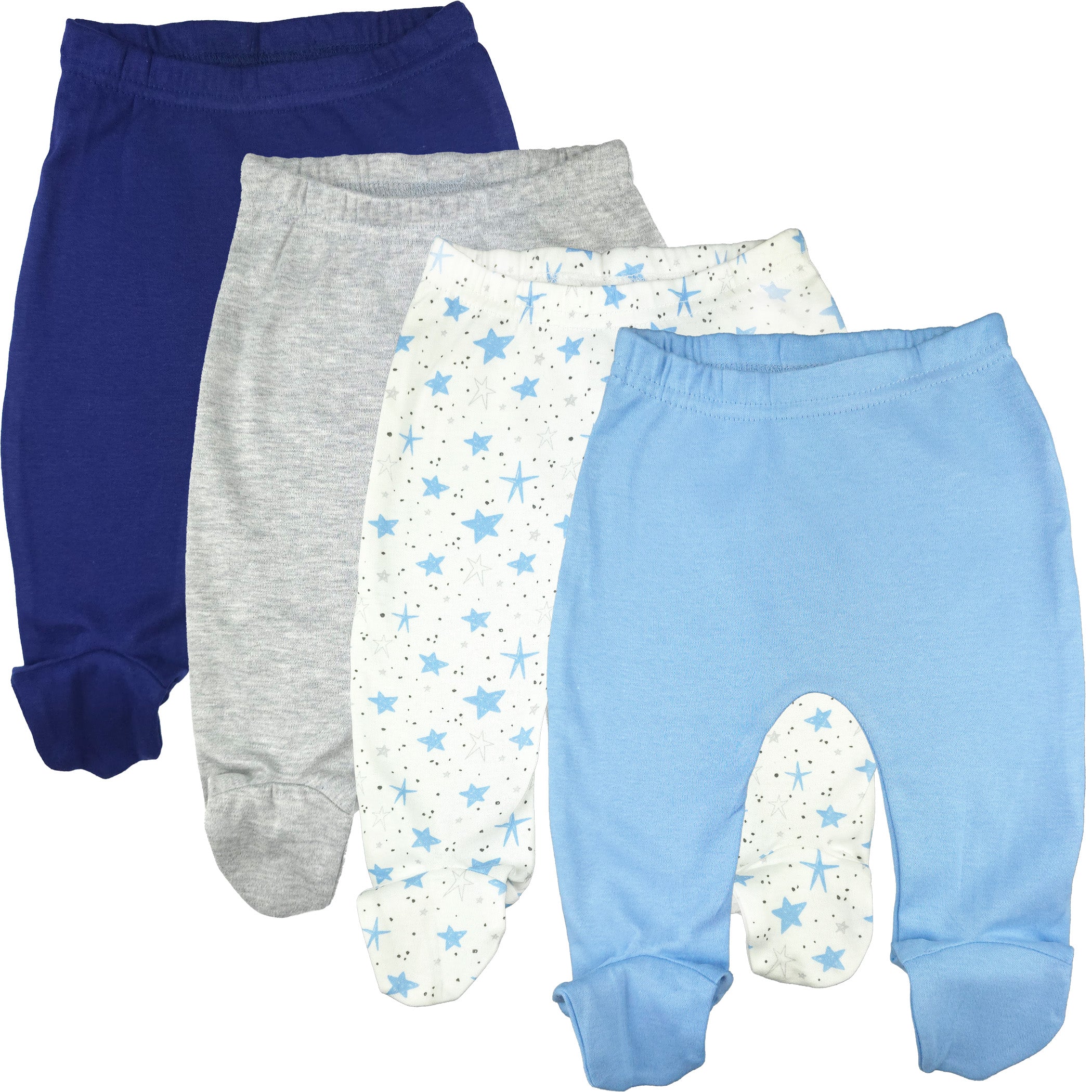 123 Bear 100% Cotton Baby Pants with Footies 100% Cotton Unisex Boys Girls