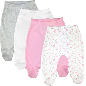 123 Bear 100% Cotton Baby Pants with Footies 100% Cotton Unisex Boys Girls