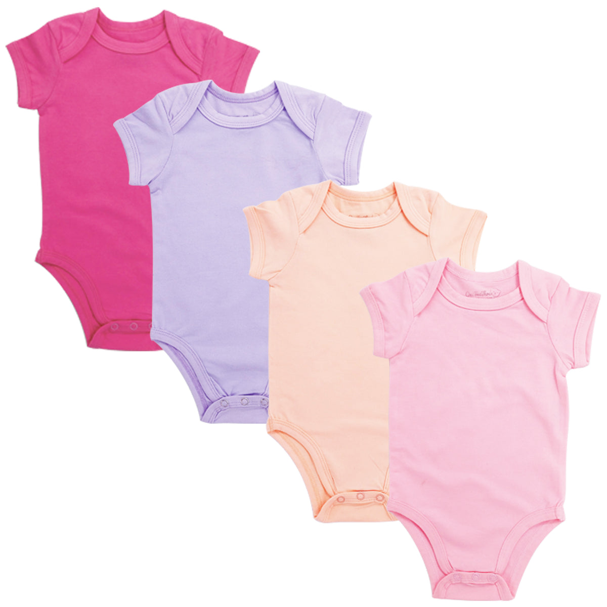123 Bear Cotton Spandex Baby Bodysuits- Short Sleeve Multipack(Girls)