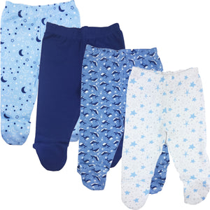 123 Bear 100% Cotton Baby Pants with Footies 100% Cotton Unisex Boys Girls