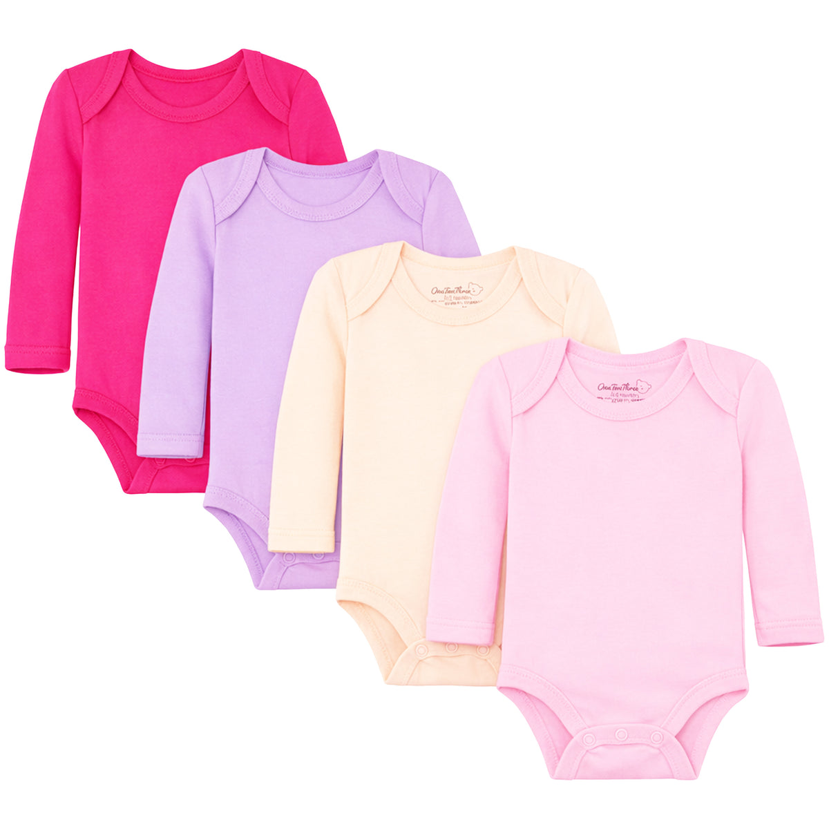 Cotton Spandex Baby Bodysuits-Long Sleeve Multipack