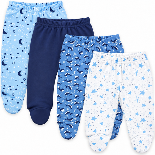 100% Cotton Baby Pants with Footies