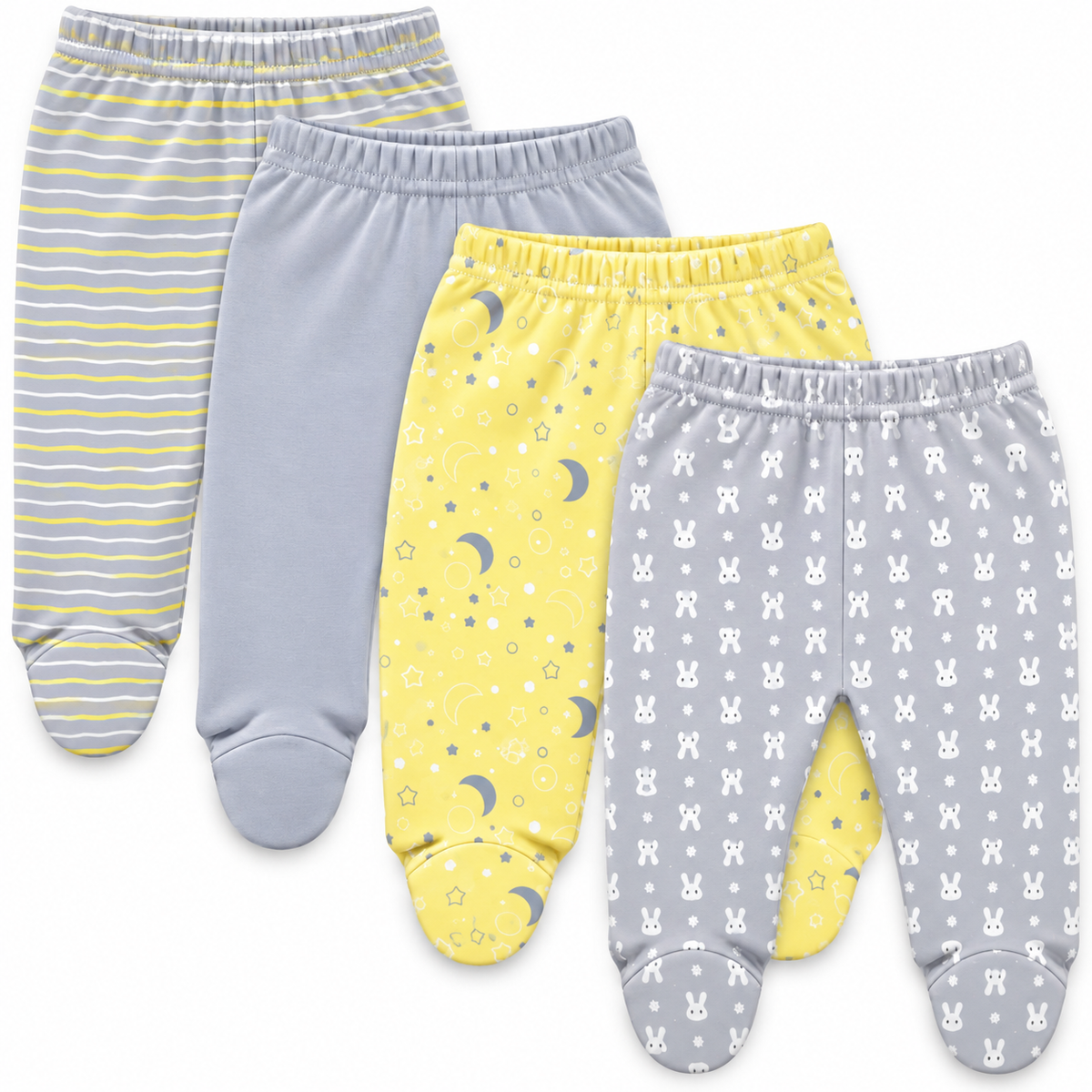 100% Cotton Baby Pants with Footies