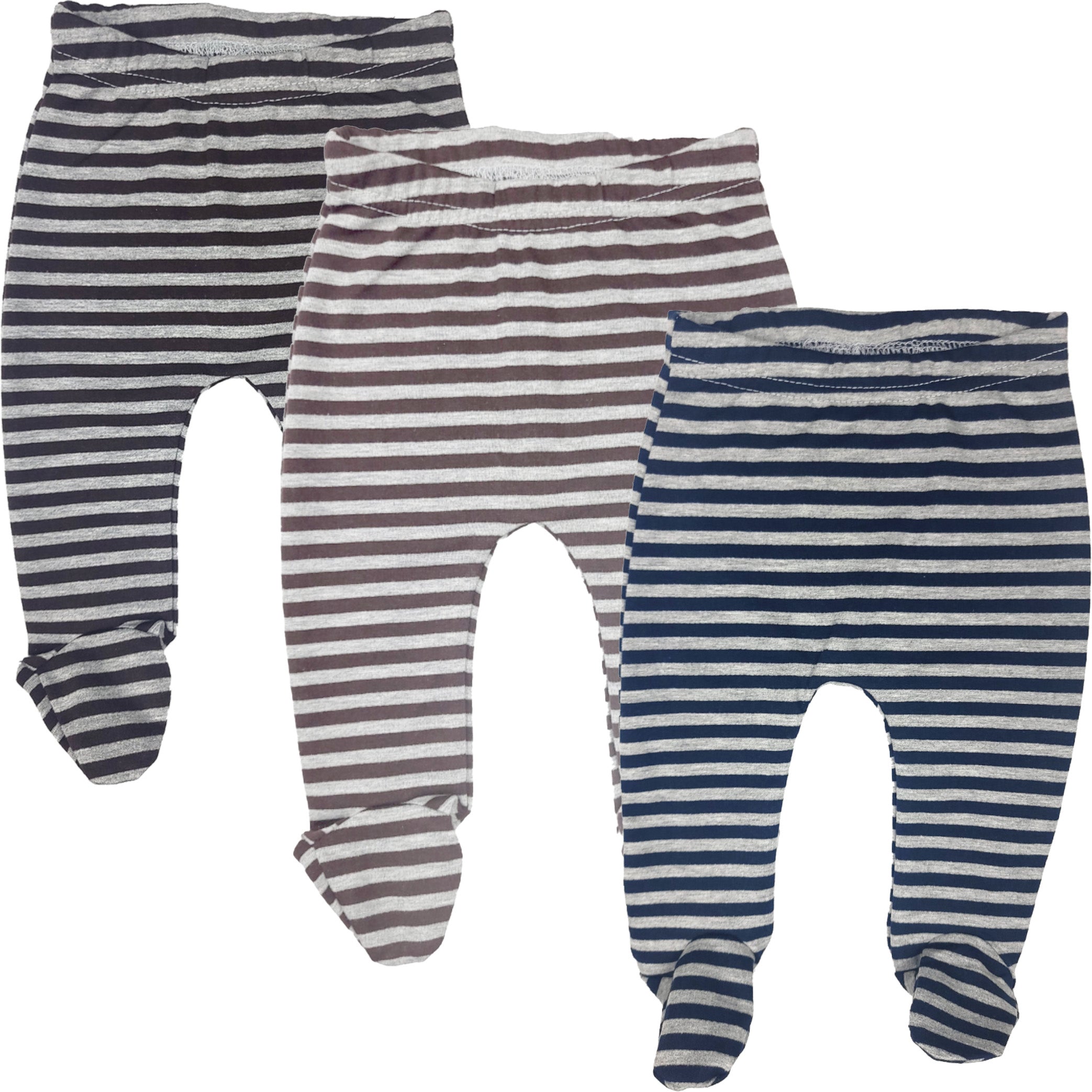 123 Bear Terry Baby Pants with feet / Baby leggings with footies