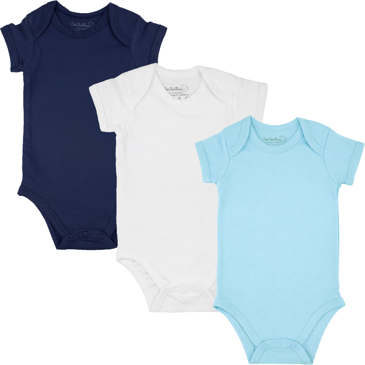 Cotton Spandex Baby Bodysuits- Short Sleeve Multipack