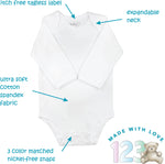 Load image into Gallery viewer, 123 Bear Baby Bodysuit / Bodyvest made from soft Cotton Spandex - 3 pack
