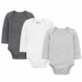 Cotton Spandex Baby Bodysuits-Long Sleeve Multipack