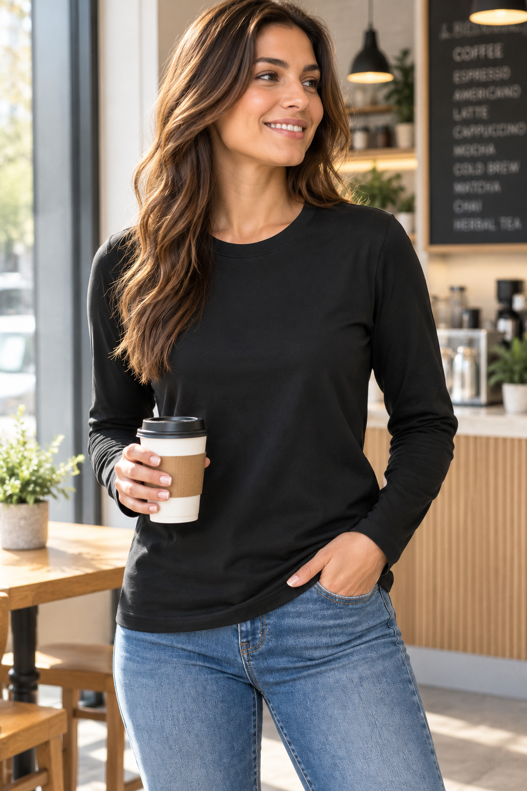 Celestial Leopard Women’s Long-Sleeve Crew-Neck T-Shirt