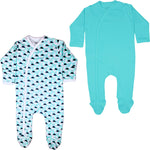 Load image into Gallery viewer, 123 Bear 2 Pack Footed Sleep-N-Play PJs Rompers Jumpsuit100% Cotton with Mitten Cuffs Unisex Boys Girls
