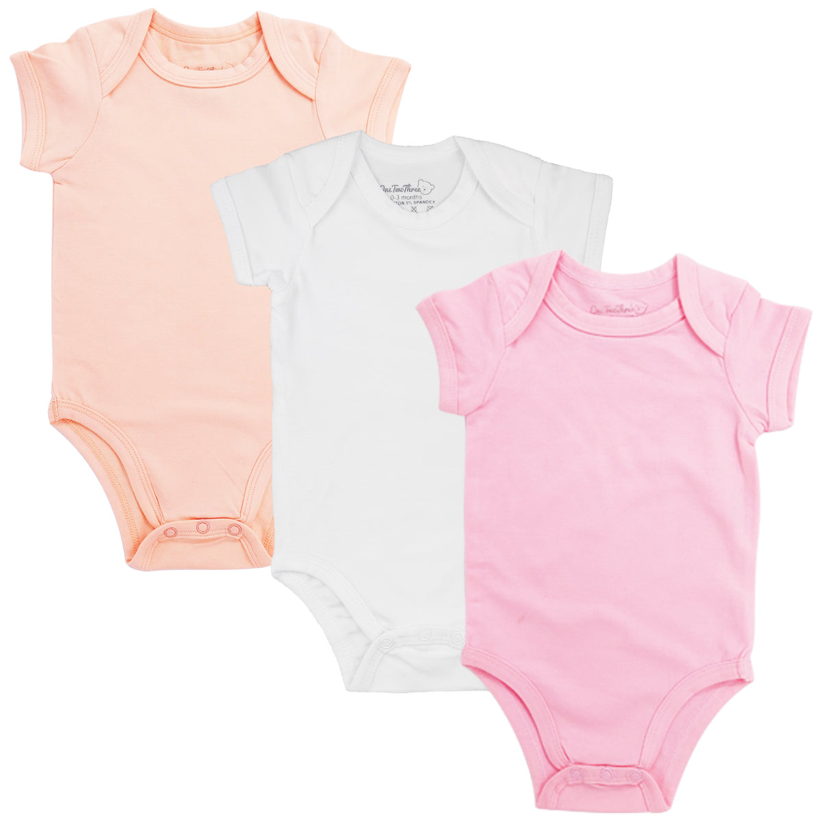 Cotton Spandex Baby Bodysuits- Short Sleeve Multipack
