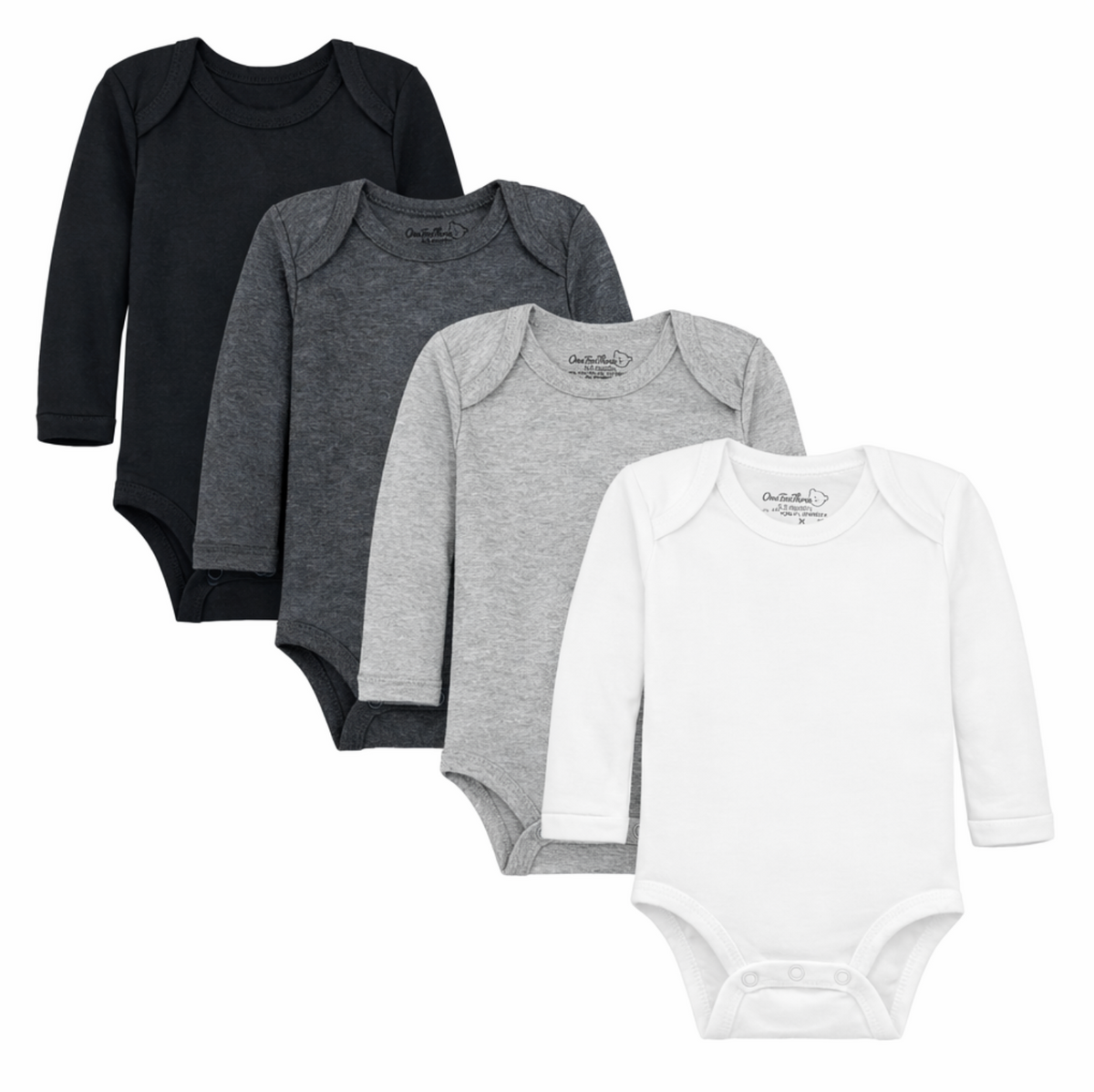 Cotton Spandex Baby Bodysuits-Long Sleeve Multipack