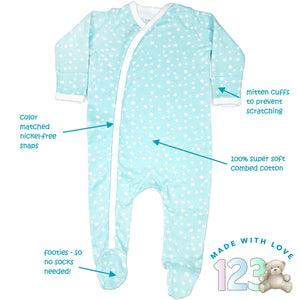 123 Bear Footed Sleep-N-Play PJs Rompers Jumpsuit100% Cotton with Mitten Cuffs Unisex Boys Girls