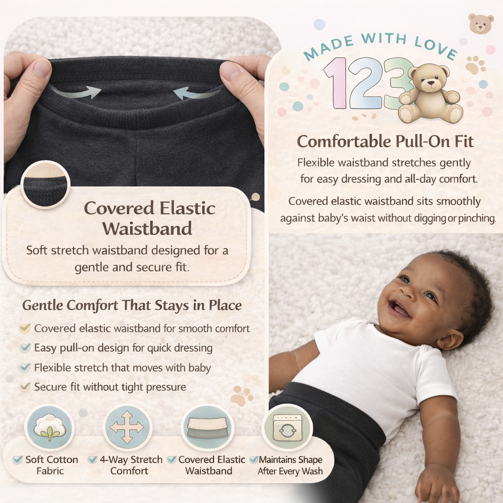 Cuffed Cotton Spandex Baby Pants