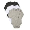 123 Bear Cotton Spandex Baby Bodysuits-Long Sleeve 3 Pack