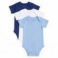 123 Bear Cotton Spandex Baby Bodysuits- Short Sleeve 3 Pack(Boys)