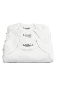 3 Pack Short Sleeve Baby Bodysuit White 100% cotton