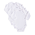 Load image into Gallery viewer, 3 Pack Long Sleeve Baby Bodysuit White 100% cotton
